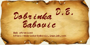 Dobrinka Babović vizit kartica